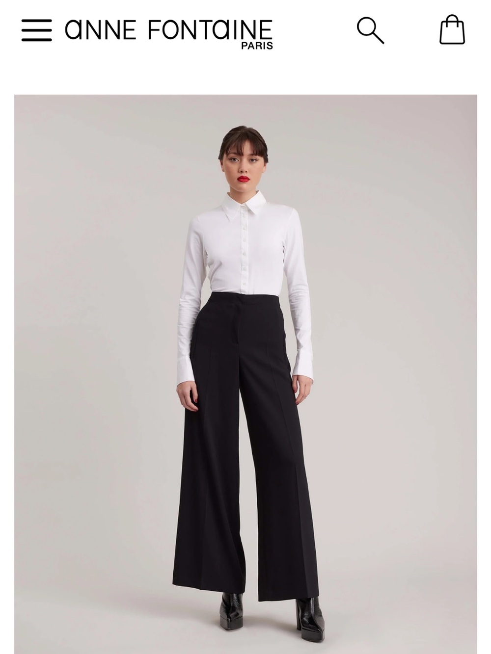 Anne Fontaine Black Wide-Leg Trousers